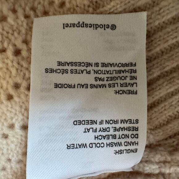 Elodie Women’s Crew Neck Knit Pullover Cream Crop Sweater NWT Cozy size Small - Picture 7 of 8